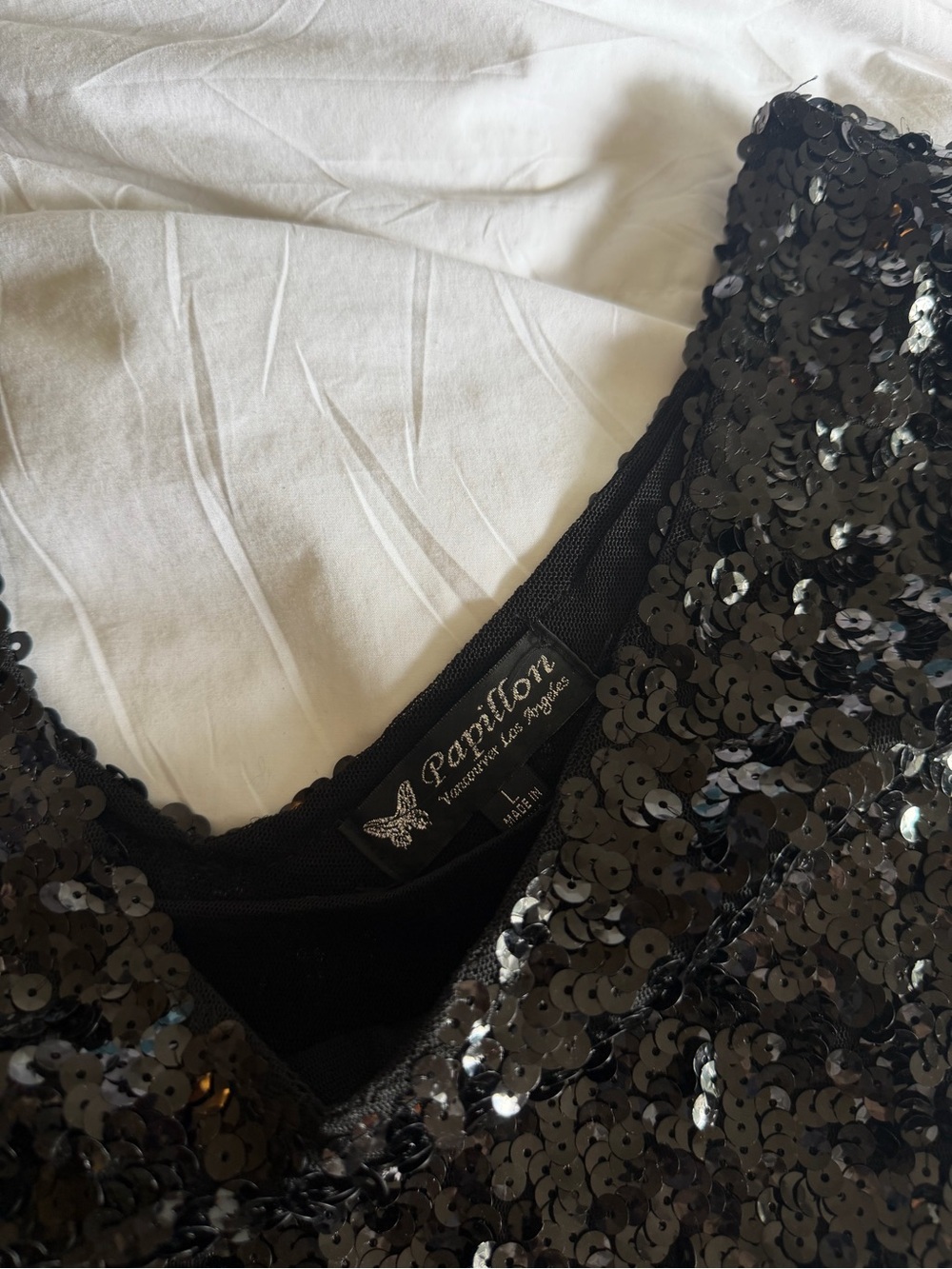 Papillon Vintage Black Sequin Mini Dress - Picture 4 of 6
